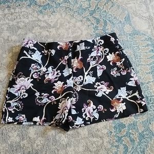 Black floral shorts
